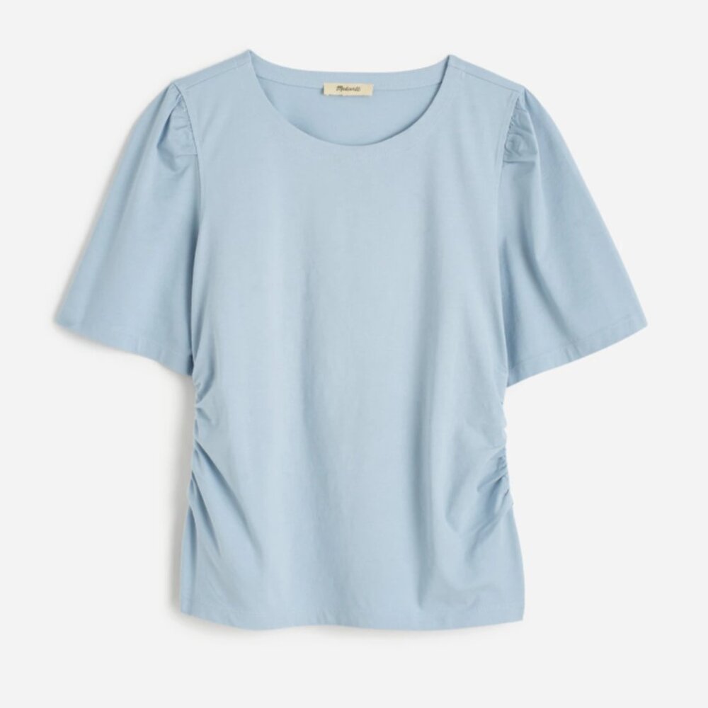 Madewell Side-Cinch Puff-Sleeve Tee
